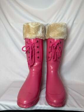 The Original Muck Boot Pink Fleece-Lined Tall Rain Boots
